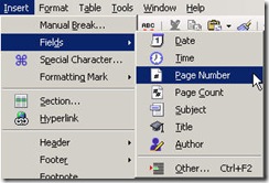 InsertPageNumber OpenOffice