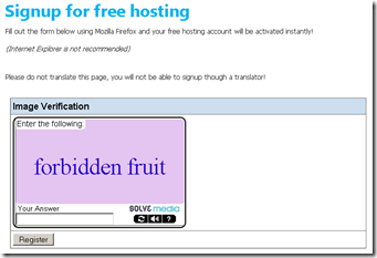 Free hosting - step 3