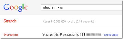 Cek IP via Google