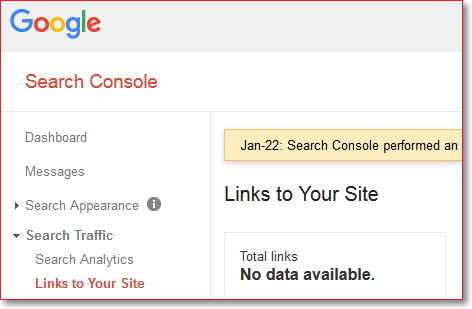 Data backlink di Google Webmaster Tools hilang error